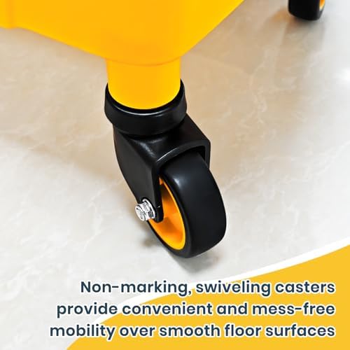 Cubeta comercial de 35 cuartos con escurridor lateral, ruedas y 1 mopa industrial para limpieza de pisos, ideal para negocios y suministros de - imagen 4