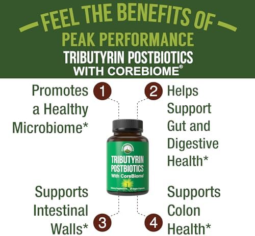 Suplemento Postbiótico CoreBiome Tributyrin Clínicamente Probado para la Salud Digestiva. Más Efectivo que Cápsulas de Butirato de Sodio. Alta - imagen 4