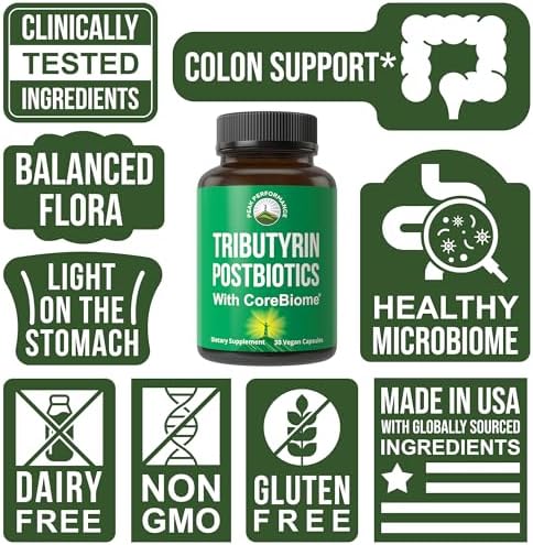 Suplemento Postbiótico CoreBiome Tributyrin Clínicamente Probado para la Salud Digestiva. Más Efectivo que Cápsulas de Butirato de Sodio. Alta - imagen 8