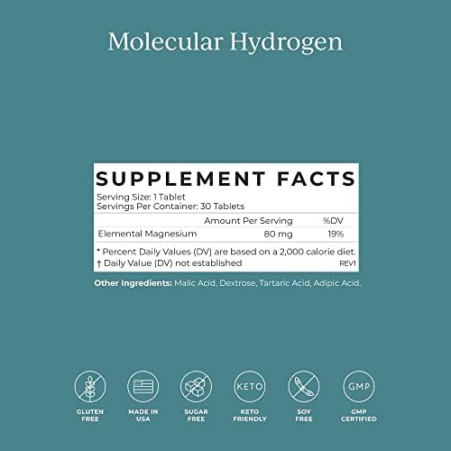 Tabletas de Hidrógeno Molecular H2 de CYMBIOTIKA con Magnesio, Bebida Antioxidante Keto, 30 Tabletas, Sin Gluten, Rápida Disolución, Aumenta Energía - imagen 4