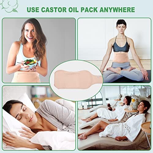 Paquete de Aceite de Ricino DEROWN para Desintoxicación Hepática, Hecho de Franela de Algodón Orgánico y PUL Impermeable, Kit Reutilizable con Diseño - imagen 7