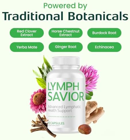Lymph Savior - Suplemento Natural para el Sistema Linfático con Trébol Rojo, Castaño de Indias y Raíz de Bardana - 30 Días, 1 Botella, Hecho en EE. - imagen 3