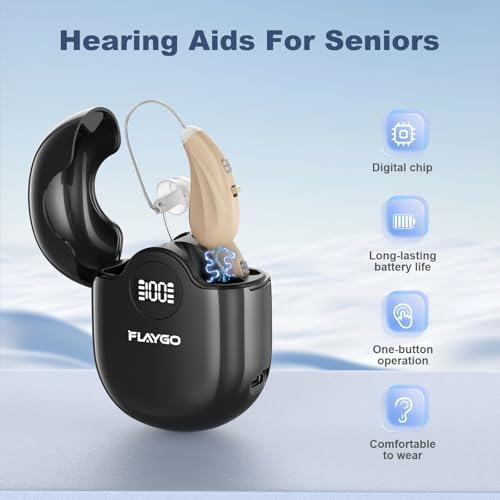 Audífonos Flaygo para Personas Mayores, Ayudas Auditivas OTC, Restauración de Sonido, Reducción Inteligente de Ruido, 80h de Espera, Operación con un - imagen 2