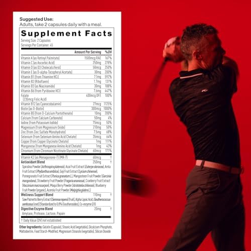 Mdrive Multivitamínico para Hombres, Multivitamínico Diario - Apoyo Inmunológico con Zinc, Selenio, Manganeso y Vitamina D, 90 Cápsulas - imagen 2