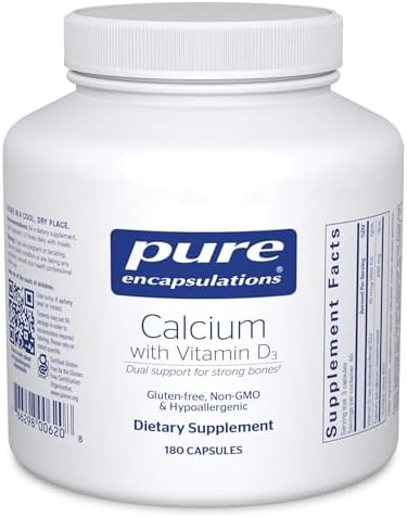 Calcio con Vitamina D3 de Pure Encapsulations | Suplemento Dietético para Huesos, Colon y Salud Cardiovascular* | 180 Cápsulas - imagen 1