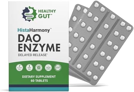 HistaHarmony Healthy Gut | Suplemento de Enzima DAO de Liberación Prolongada | 30,000 HDU Bloqueador de Histamina | 60 Porciones - imagen 1
