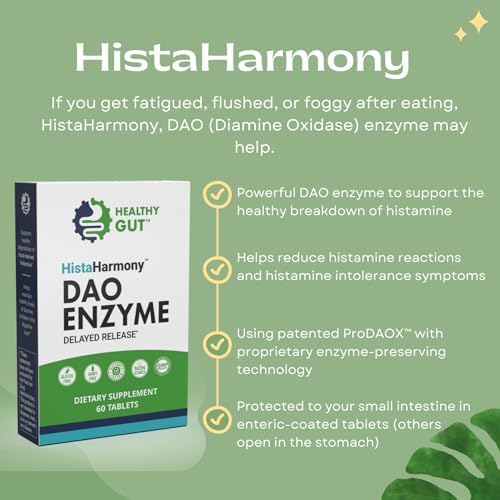 HistaHarmony Healthy Gut | Suplemento de Enzima DAO de Liberación Prolongada | 30,000 HDU Bloqueador de Histamina | 60 Porciones - imagen 4
