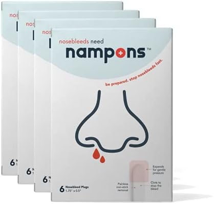 Tapones para Sangrado Nasal Nampons - 24 Tapones con Agente Coagulante para Detener Sangrados Rápido. Ideal para ros Auxilios, Confiables por Médicos - imagen 1
