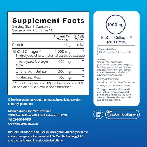 Vital Proteins® Cápsulas de Colágeno Mejorado con BioCell Collagen® - Apoya la Elasticidad de la Piel, Salud Articular y Reduce Líneas Finas y - imagen 4