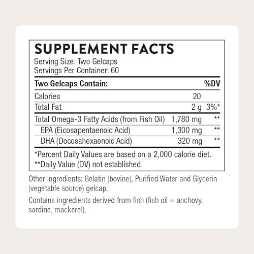 THORNE - Super EPA Pro - Suplemento de Aceite de Pescado Omega-3 con EPA y DHA de Pescado de Agua Fría - Apoya los Lípidos en Sangre - 120 Cápsulas - imagen 2