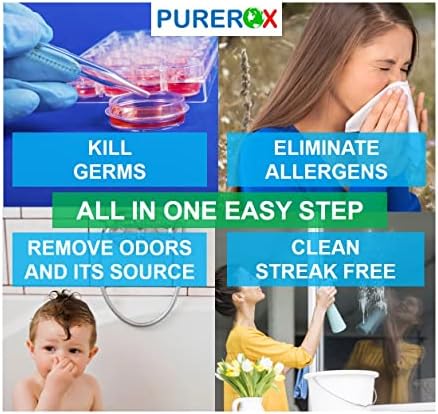 Desinfectante PUREROX (16oz, 2pk) Elimina 99.9999% MRSA, Norovirus, Virus, Hongos y Bacterias. Grado hospitalario. Seguro para usar en cualquier - imagen 3