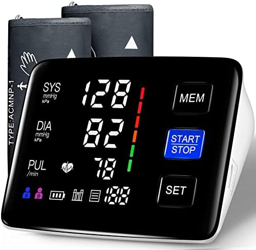 Monitor de Presión Arterial, Manguito Extra Grande de 9-17'' y 13-21'', Pantalla LED Retroiluminada, Automático, Digital, con Cable USB y 4 Baterías - imagen 1