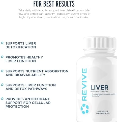 Suplemento Natural de Limpieza Hepática Revive MD, Fórmula de Soporte con Cardo Mariano, Promueve la Salud del Hígado y Reduce la Inflamación – 120 - imagen 5