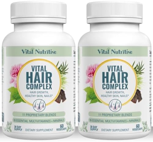 VITAL NUTRITIVE Complejo Vital para el Cabello - Vitaminas para el Crecimiento del Cabello para Mujeres y Hombres - Biotina y Vitamina B - Suplemento - imagen 1