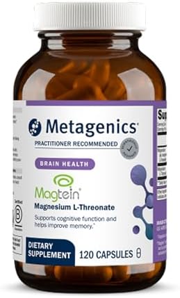 Metagenics Magnesio L-Treonato - Magtein para Salud Cerebral, Memoria y Aprendizaje - Forma Bioavailable Estudiada - No GMO, Sin Gluten, Vegano - 120 - imagen 1