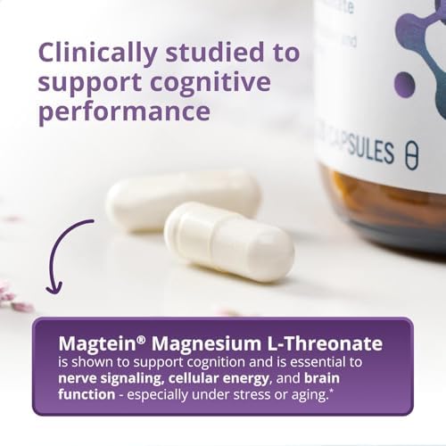Metagenics Magnesio L-Treonato - Magtein para Salud Cerebral, Memoria y Aprendizaje - Forma Bioavailable Estudiada - No GMO, Sin Gluten, Vegano - 120 - imagen 4
