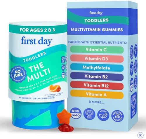 Gomitas Multivitamínicas FIRST DAY para Niños (2-3 Años) | Con Vitaminas A, C, D3, B2, B12, Colina, Folato y 21 Superalimentos Orgánicos | Suministro - imagen 1