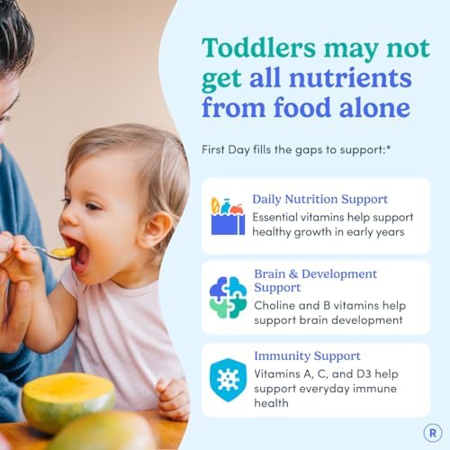 Gomitas Multivitamínicas FIRST DAY para Niños (2-3 Años) | Con Vitaminas A, C, D3, B2, B12, Colina, Folato y 21 Superalimentos Orgánicos | Suministro - imagen 2