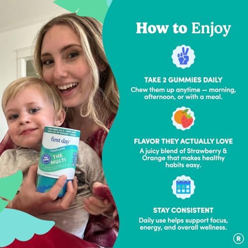 Gomitas Multivitamínicas FIRST DAY para Niños (2-3 Años) | Con Vitaminas A, C, D3, B2, B12, Colina, Folato y 21 Superalimentos Orgánicos | Suministro - imagen 8