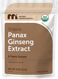 Micro Ingredients Polvo de Raíz de Ginseng Coreano Orgánico, 4 Onzas | Ginseng Rojo Panax | Hierba Tradicional Asiática | Sin OGM y Apto para Veganos - imagen 1