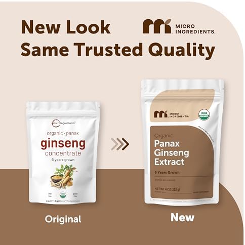 Micro Ingredients Polvo de Raíz de Ginseng Coreano Orgánico, 4 Onzas | Ginseng Rojo Panax | Hierba Tradicional Asiática | Sin OGM y Apto para Veganos - imagen 2