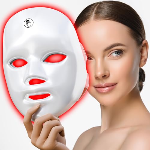 Máscara Facial LED Gelpal 7 en 1 Terapia de Luz Roja para el Rostro, Cuidado de la Piel, Uso en Casa o Salón, Color Blanco. - imagen 1