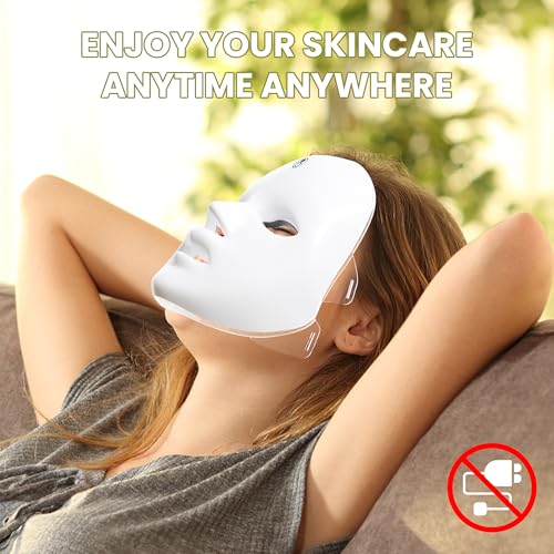 Máscara Facial LED Gelpal 7 en 1 Terapia de Luz Roja para el Rostro, Cuidado de la Piel, Uso en Casa o Salón, Color Blanco. - imagen 6