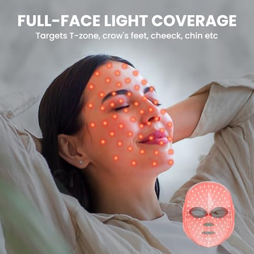 Máscara Facial LED Gelpal 7 en 1 Terapia de Luz Roja para el Rostro, Cuidado de la Piel, Uso en Casa o Salón, Color Blanco. - imagen 7
