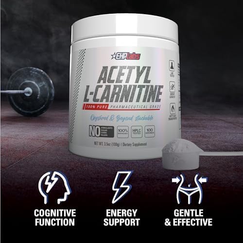 EHP Labs Acetil L-Carnitina en Polvo - Apoya la Energía Natural, Función Cerebral Saludable, Salud Cardiaca, Vegano, Sin Gluten, No OGM - 100 - imagen 4