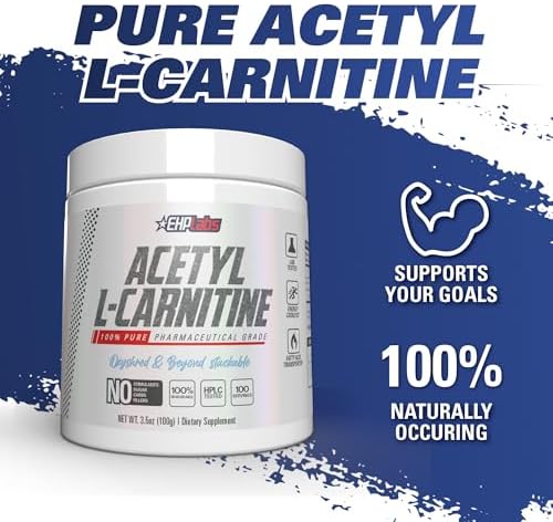 EHP Labs Acetil L-Carnitina en Polvo - Apoya la Energía Natural, Función Cerebral Saludable, Salud Cardiaca, Vegano, Sin Gluten, No OGM - 100 - imagen 5