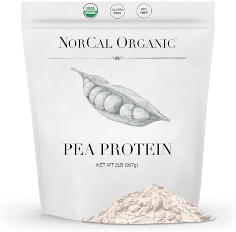 NorCal Organic - Aislado de Proteína de Guisante Premium - 100% Vegano y Orgánico - Sin Sabor - 2 Libras (Paquete de 1) - 35 Porciones - imagen 1