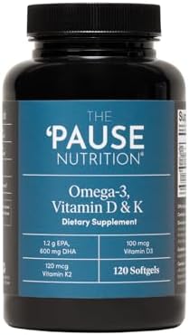 Suplemento Omega 3, Vitamina D y K2 'Pause Life', Libre de Gluten, 120 Softgels, Apoyo Inmunológico, Ingredientes Naturales, Sin Sabor - imagen 1