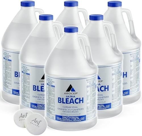 Blanqueador Líquido Ultra Germicida (6 Galones) - Para Ropa, Desinfección, Sanitización, Desodorizar y Remover Manchas de Moho - 1 Galón por Botella - imagen 1