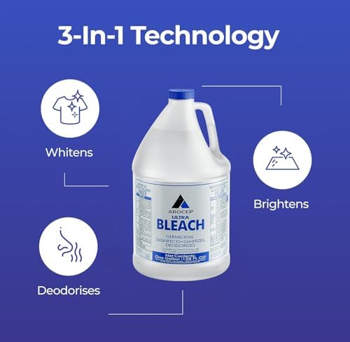 Blanqueador Líquido Ultra Germicida (6 Galones) - Para Ropa, Desinfección, Sanitización, Desodorizar y Remover Manchas de Moho - 1 Galón por Botella - imagen 4