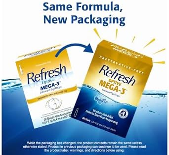 Gotas Lubricantes para Ojos Refresh Optive Mega-3 Sin Conservadores, 0.01 Onzas Líquidas - 30 Viales (Paquete de 2) - imagen 8