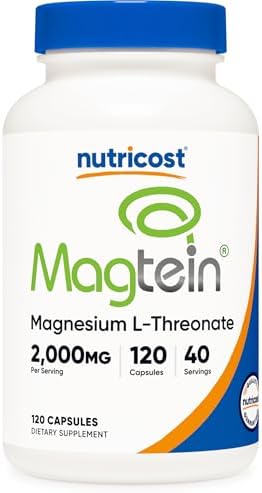 Nutricost Magnesio L-Treonato como Magtein 2000mg, 120 Cápsulas - Sin OGM, Libre de Gluten, Apto para Vegetarianos - imagen 1