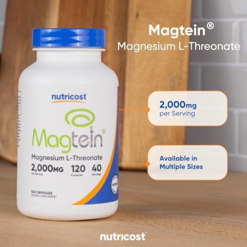 Nutricost Magnesio L-Treonato como Magtein 2000mg, 120 Cápsulas - Sin OGM, Libre de Gluten, Apto para Vegetarianos - imagen 6