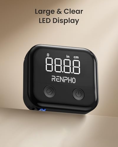 Cinta Métrica Inteligente RENPHO, Recargable con Pantalla LED, para Medidas Corporales y App de Pérdida de Peso, Retráctil, 60in/150cm, Negra - imagen 2