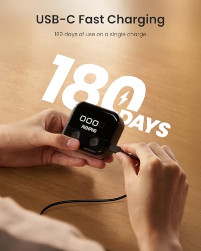 Cinta Métrica Inteligente RENPHO, Recargable con Pantalla LED, para Medidas Corporales y App de Pérdida de Peso, Retráctil, 60in/150cm, Negra - imagen 4