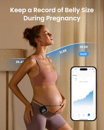 Cinta Métrica Inteligente RENPHO, Recargable con Pantalla LED, para Medidas Corporales y App de Pérdida de Peso, Retráctil, 60in/150cm, Negra - imagen 6