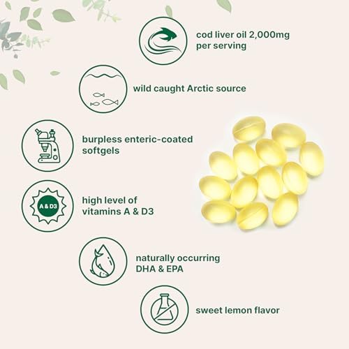 Aceite de Hígado de Bacalao 2,000mg por Porción, 360 Cápsulas Blandas | Sabor Limón Sin Eructos – Rico en Omega 3, Vitaminas A y D3, EPA, DHA | - imagen 3