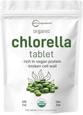 Tabletas de Chlorella Orgánica, 500mg por Tableta, 720 Tabletas (360 Gramos), Suministro para 4 Meses, Pared Celular Rota, Rica en Proteínas Veganas - imagen 1
