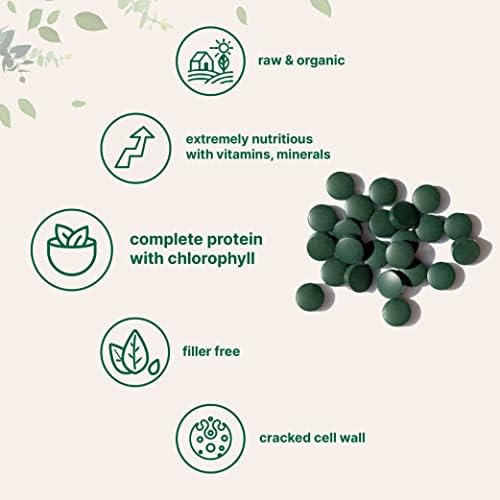 Tabletas de Chlorella Orgánica, 500mg por Tableta, 720 Tabletas (360 Gramos), Suministro para 4 Meses, Pared Celular Rota, Rica en Proteínas Veganas - imagen 4