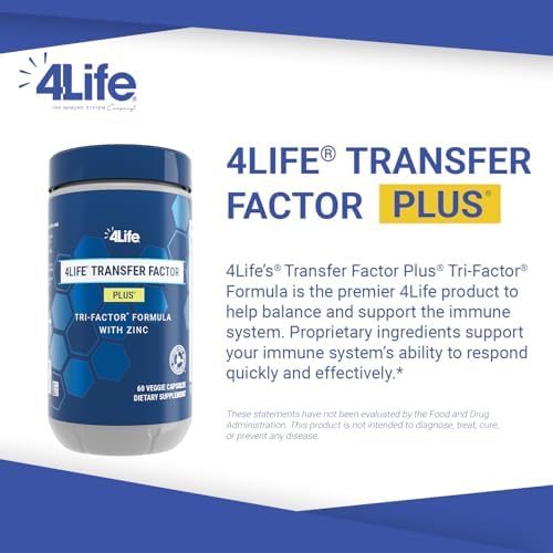 4Life - Transfer Factor Plus Zinc - Suplemento de Apoyo Inmunológico con Mezcla de Hongos, Calostro, Yema de Huevo, Péptidos - 60 Cápsulas Veganas - imagen 3