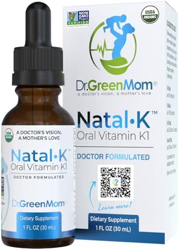 Gotas de Vitamina K1 Natal K Oral de Dr. Green Mom para Recién Nacidos | Phytonadione Orgánico en Aceite MCT | Vitamina K Natural para Apoyar la - imagen 1
