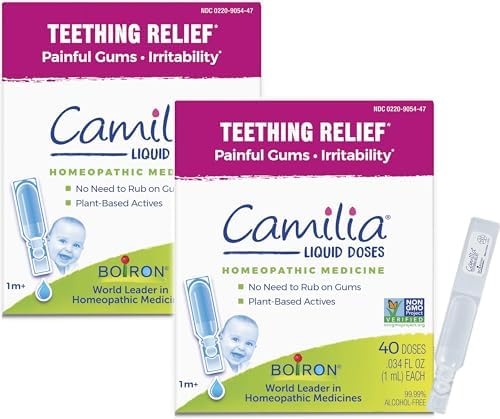 Gotas Boiron Camilia 40 piezas (Paquete de 2) para aliviar encías dolorosas o hinchadas e irritabilidad en bebés - Día y Noche - Gotas líquidas para - imagen 1