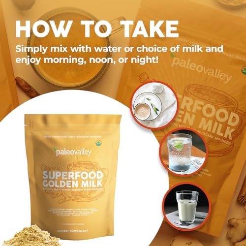 Paleovalley Leche Dorada Orgánica Superfood - Inmunidad, Enfoque, Cognición, Longevidad - Cúrcuma, Leche de Coco Rica en MCT, Hongos Funcionales, 30 - imagen 6