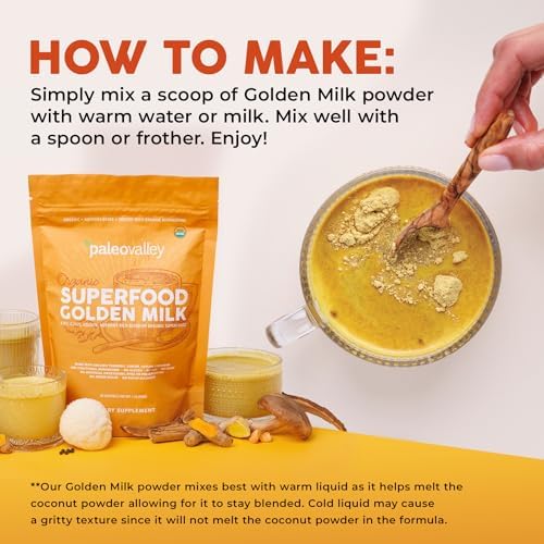 Paleovalley Leche Dorada Orgánica Superfood - Inmunidad, Enfoque, Cognición, Longevidad - Cúrcuma, Leche de Coco Rica en MCT, Hongos Funcionales, 30 - imagen 7