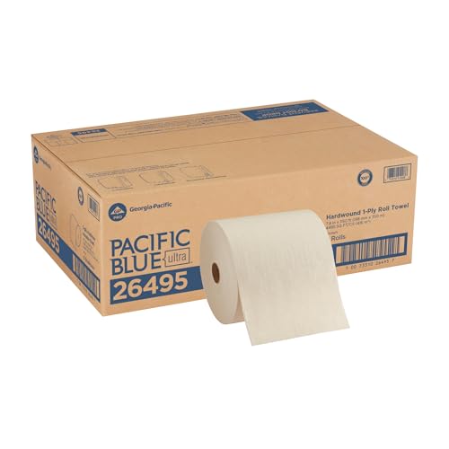 Toallas de papel recicladas de alta capacidad Pacific Blue Ultra de Georgia-Pacific, 8, 1,150 pies lineales por rollo, 6 rollos por caja, color marrón - imagen 3