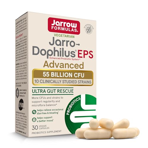 Jarrow Formulas Jarro-Dophilus EPS Avanzado, 55 Mil Millones CFU Probioticos, Soporte Digestivo para Adultos, 30 Cápsulas Veganas, Hasta 30 Días de - imagen 5